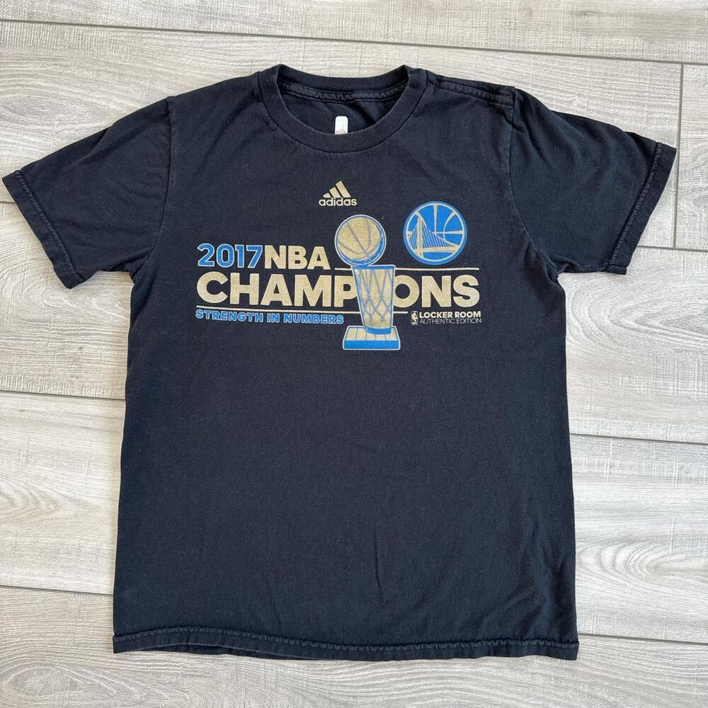 Golden State Warriors 2017 Finals NBA Champions Black T-Shirt, YOUTH Medium